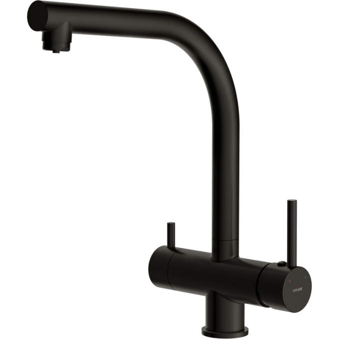 Смеситель CERSANIT CREA для кухни CREA однорычажный с фильтром, черный 68223