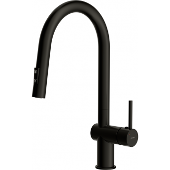 Смеситель CERSANIT для кухни BRASKO однорычажный с выдвижным изливом, черный