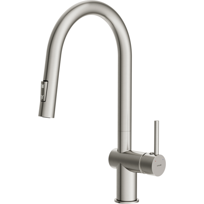 Смеситель CERSANIT для кухни BRASKO однорычажный с выдвижным изливом, никель 68226