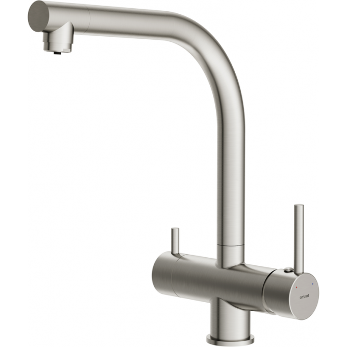 Смеситель CERSANIT для кухни CREA однорычажный с фильтром, никель 68224