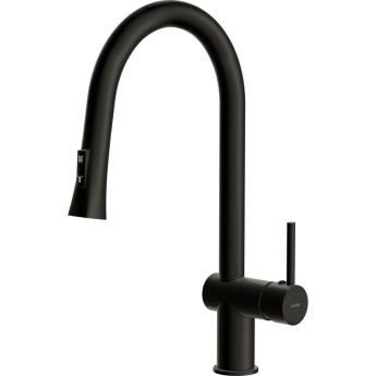 Смеситель CERSANIT для кухни MELAR однорычажный с выдвижным изливом, черный