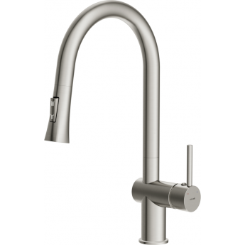 Смеситель CERSANIT для кухни MELAR однорычажный с выдвижным изливом, никель