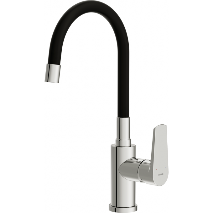 Смеситель CERSANIT для кухни MODUO однорычажный с гибким изливом, хром 64842