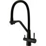 Смеситель CERSANIT для кухни VIVO однорычажный с фильтром с гибким изливом, черный 68218