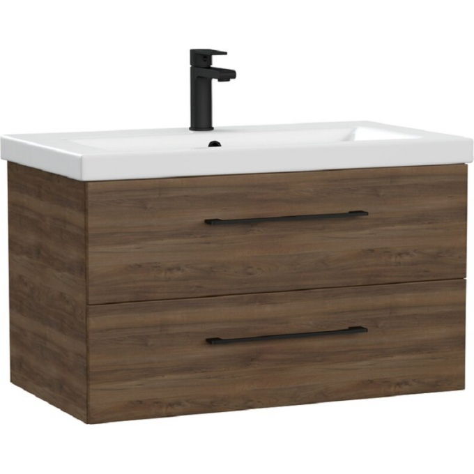 Тумба под раковину CERSANIT LARA , 80 см, подвесная, орех табак 69160